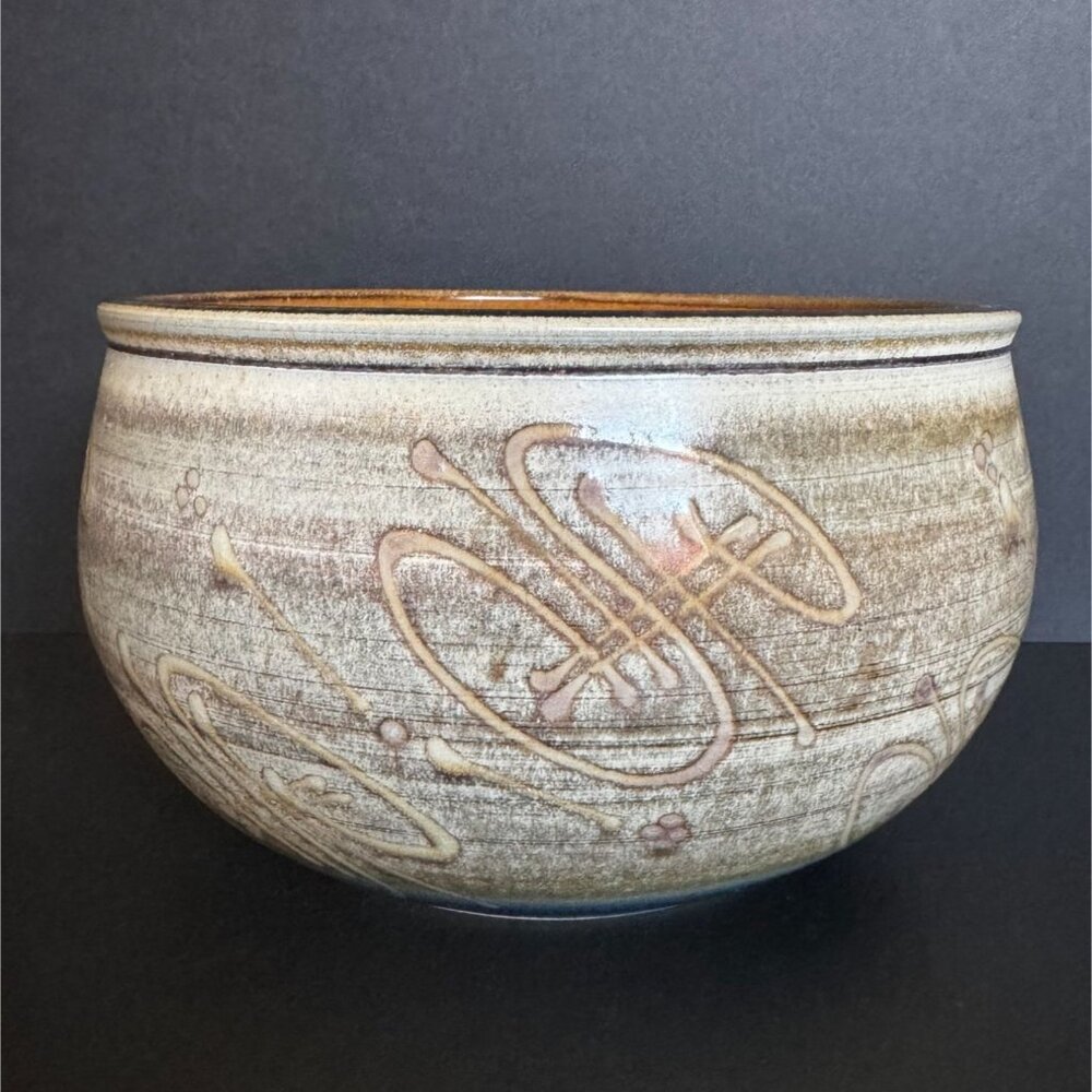 Signed James Brooke Pottery Bowl Rustic Cottage